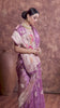 Magenta Tissue Saree with Hand Embroidered Border