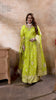 Mehendi Silk Anarkali Gown with Zari Weaving