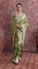 Mahendi Tissue Saree And Work Blouse with Traditional Pallu Art