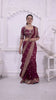Charming Maroon Banarasi Silk Saree with Embroidered Designer Blouse.