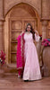 Baby Pink Anarkali with Contrasting Rani Pink Dupatta