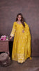 Mustard Yellow Anarkali with Zari Floral Dupatta