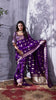 Purple Banarasi Silk Saree with Stitched Blouse