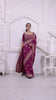 Regal Wine Zari Woven Silk Saree with Stitched Designer Blouse.