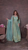 Dusty Blue Tissue Anarkali Gown with Chinon Dupatta