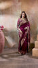 Brown Banarasi Silk Saree with Designer Stitched Blouse