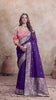 Royal Radiance: Royal Purple Banarasi Saree with Silver Zari Detailing