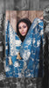 Dusty Blue Blue Silk Anarkali Gown with Zari Weave